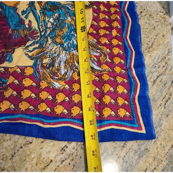 SPRINGS "Buffalo Roam" Western Bandana Native American Dancing Buffalo. Rogers - Picture 9 of 11